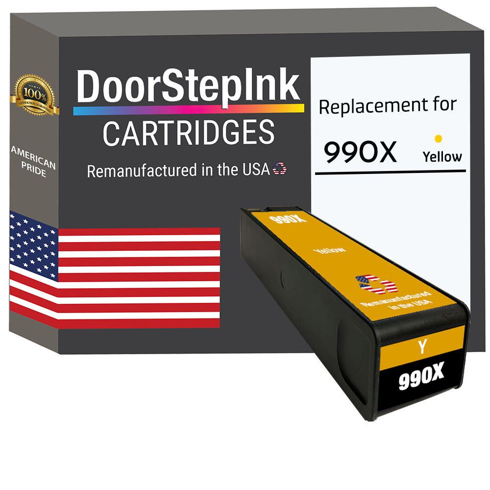 DoorStepInk Brand for HP 990X (M0J97AN) Yellow Remanufactured in the USA Ink Cartridge, M0J97AN