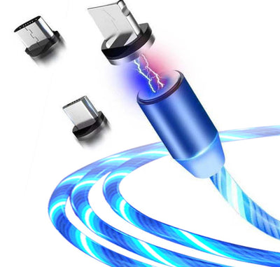 Flowing Light Magnetic Streamer Data Line Cable for iPhone and Android