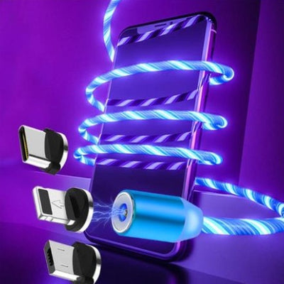 Flowing Light Magnetic Streamer Data Line Cable for iPhone and Android