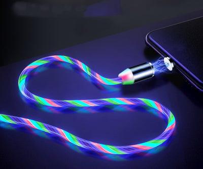 Flowing Light Magnetic Streamer Data Line Cable for iPhone and Android