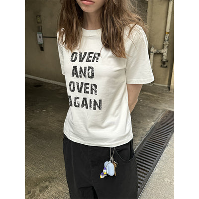 Retro Letter Print Short-Sleeve T-Shirt