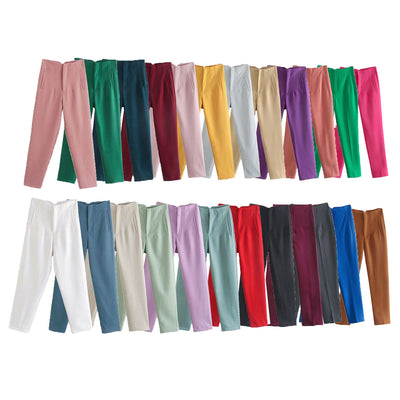 Womens Wholesale New Style High-Waist Casual Trousers