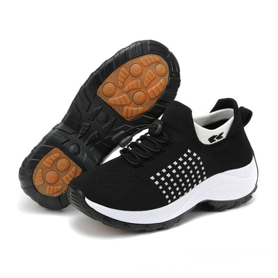 Casual Women's Flyknit Shoes With A Round Toe