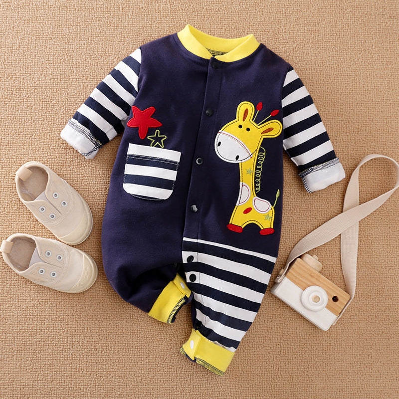 Baby Romper Newborn Long-sleeved Romper Spring and Autumn Summer Cotton Baby Clothes