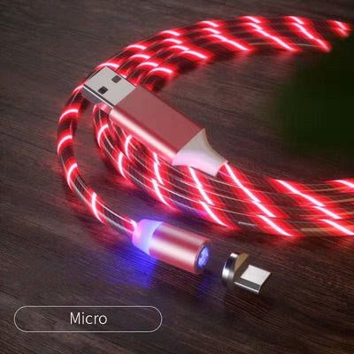 Magnetic Streamer Fast Charging Cable.  Lighting Micro USB Cable Magnet Charger to Type-C Cable.