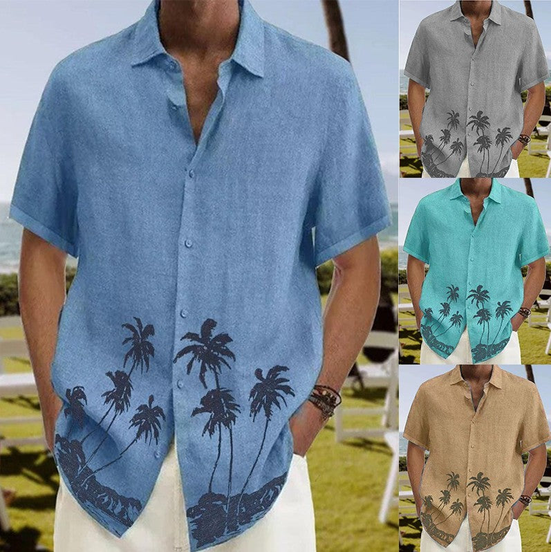 Men's Summer Fashion Trend Beach Casual Short Sleeve Shirt