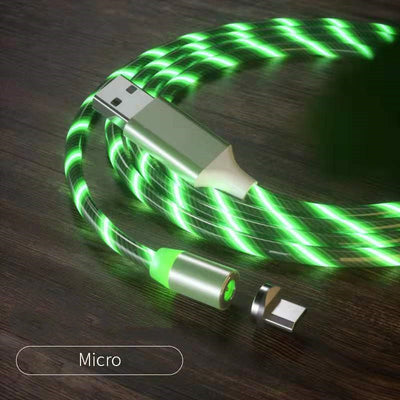 Magnetic Streamer Fast Charging Cable.  Lighting Micro USB Cable Magnet Charger to Type-C Cable.