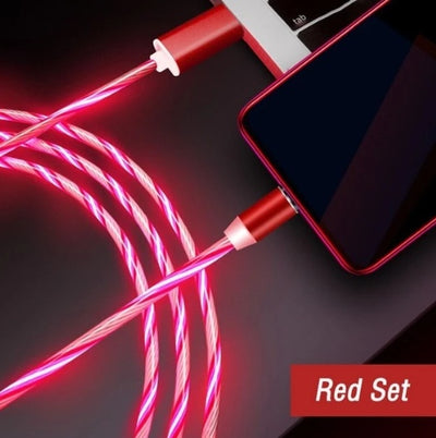 Flowing Light Magnetic Streamer Data Line Cable for iPhone and Android