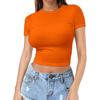 Womens Midriff-baring T-Shirt, Sassy Summer Pullover Top