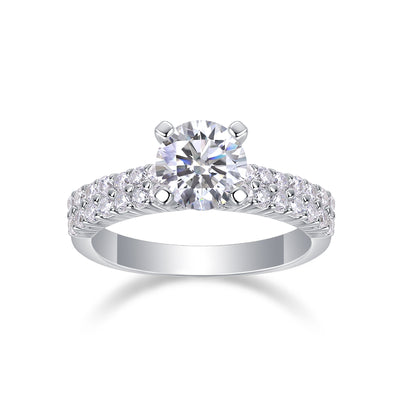 Luxury Fashion Set Moissanite Silver Rings