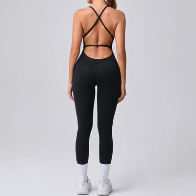 Sports Workout Clothes-Tight Yoga Jumpsuit