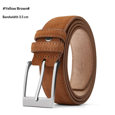 Wear-resistant Scratch-proof Pin-buckle Belt A Vintage Suede Casual And Business Waistband For Trousers