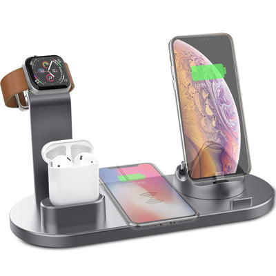 Wireless 4 In 1 Charging Station For two Apple iPhones, iWatch, and Air pods