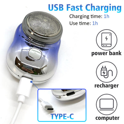 Mini Cordless Face Shaver.  Rechargeable USB Electric Shaver Wet & Dry.