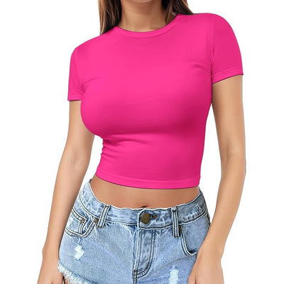 Womens Midriff-baring T-Shirt, Sassy Summer Pullover Top