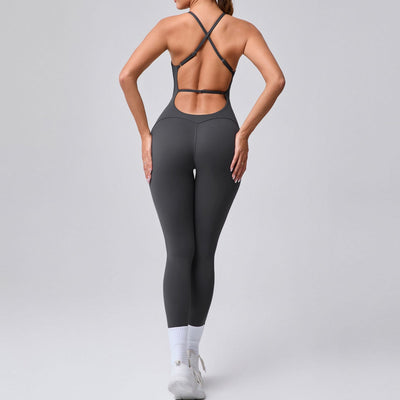Sports Workout Clothes-Tight Yoga Jumpsuit