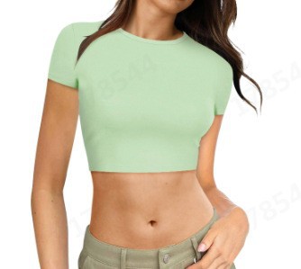 Womens Midriff-baring T-Shirt, Sassy Summer Pullover Top