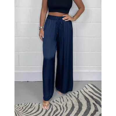 Women's Summer Fashion Matte Satin Casual Pants