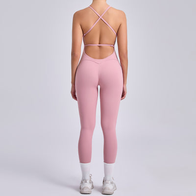 Sports Workout Clothes-Tight Yoga Jumpsuit