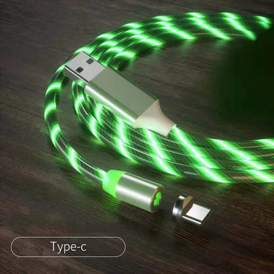 Magnetic Streamer Fast Charging Cable.  Lighting Micro USB Cable Magnet Charger to Type-C Cable.