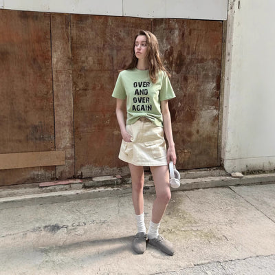 Retro Letter Print Short-Sleeve T-Shirt
