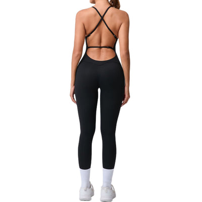 Sports Workout Clothes-Tight Yoga Jumpsuit