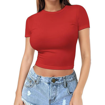 Womens Midriff-baring T-Shirt, Sassy Summer Pullover Top