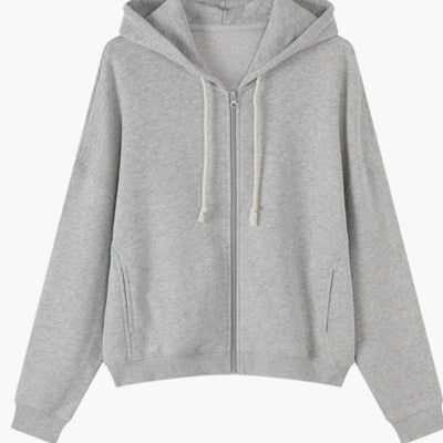 Relaxed Stylish Versatile Zip-up Cardigan Top