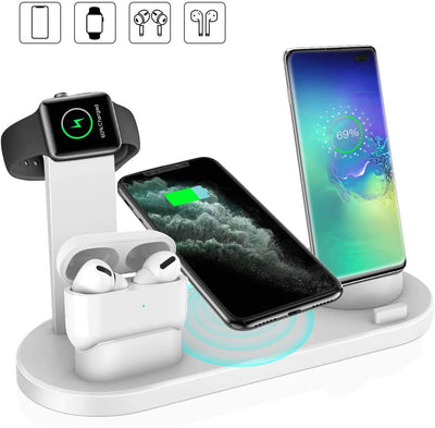 Wireless 4 In 1 Charging Station For two Apple iPhones, iWatch, and Air pods