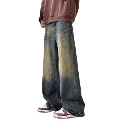 Retro Distressed Loose-fit Straight-leg Pants