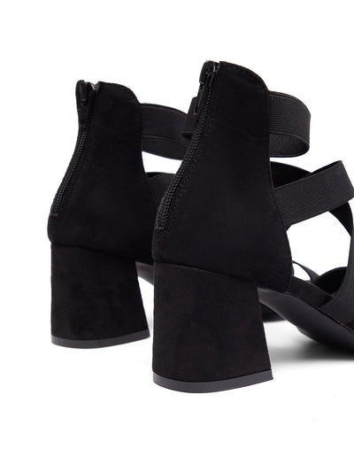 New Style Pointed-toe Open-toe Sandals With Side Cutouts And A Square Heel