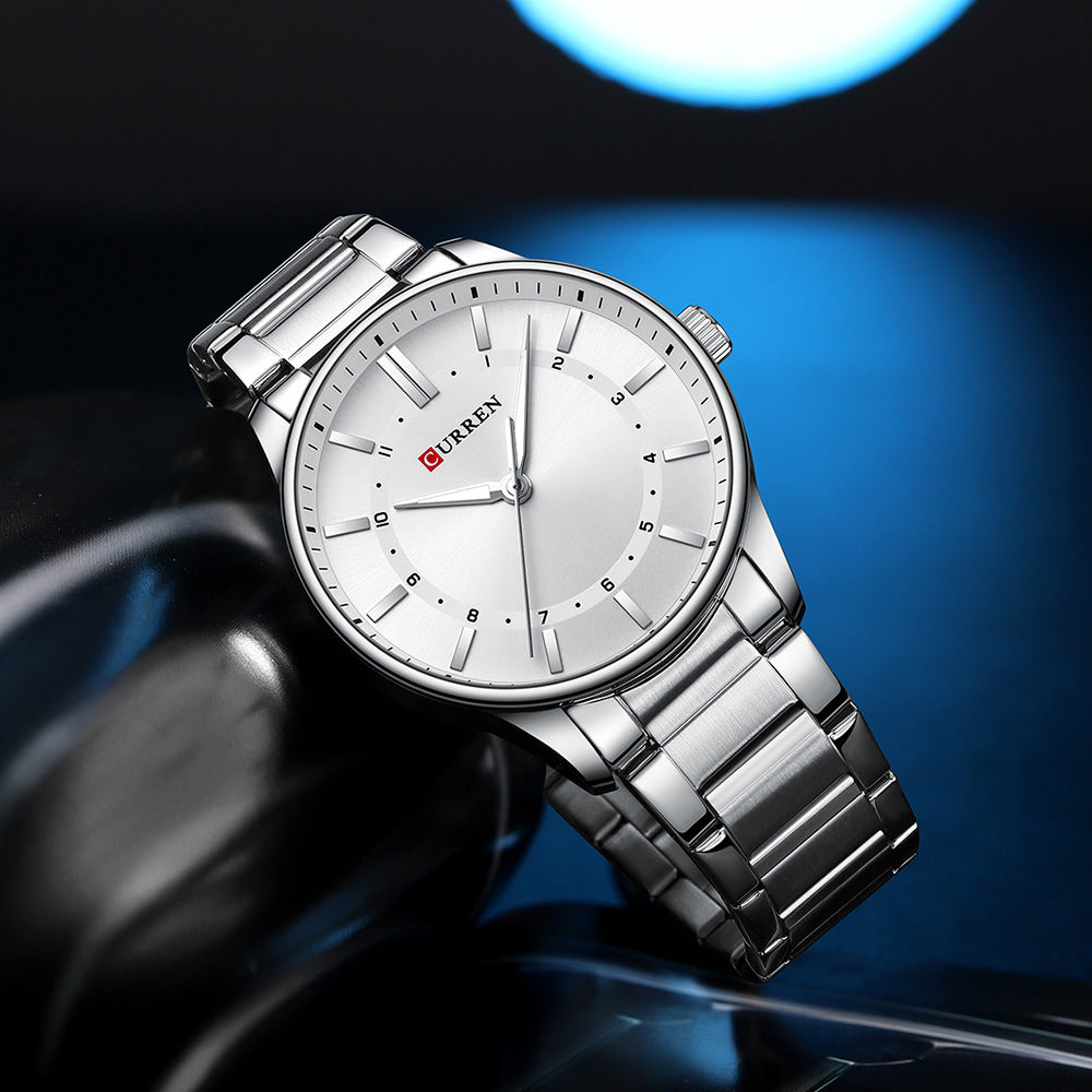 CURREN 8430 Classic Fashion Men's Quartz Watch-Luminous Simple Stainless Steel Business Casual Watches for Men