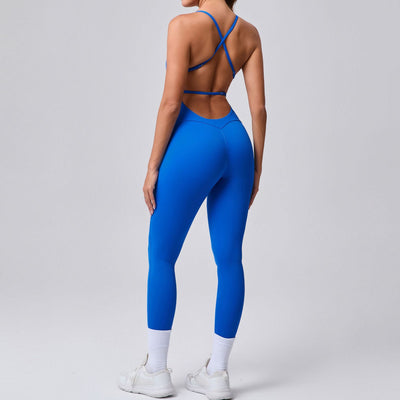 Sports Workout Clothes-Tight Yoga Jumpsuit