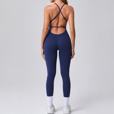 Sports Workout Clothes-Tight Yoga Jumpsuit