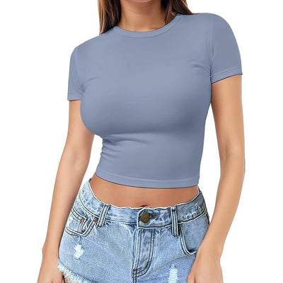 Womens Midriff-baring T-Shirt, Sassy Summer Pullover Top