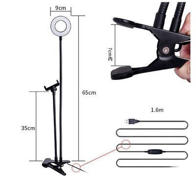 LED Selfie Ring Light for Live Adjustable Makeup Light Stand