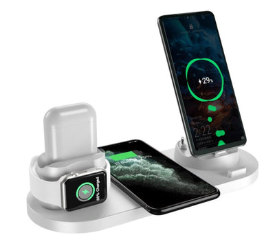Wireless  Fast Charger For iPhone, Watch and Air Pods, 6 In 1 Charging Dock Station