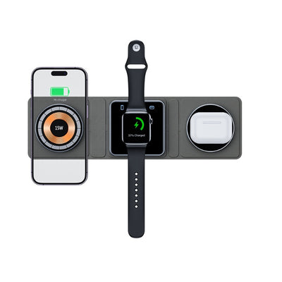 Folding Wireless Fast Charger Station For IPhone, IWatch And Airpods