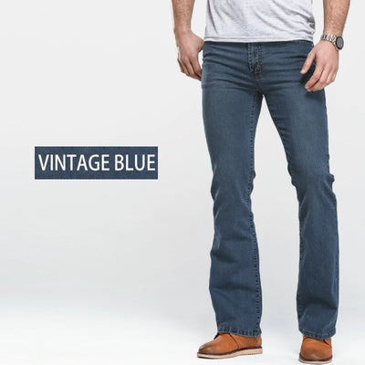 Men's Boot Cut Jeans Slightly Flared Slim Fit