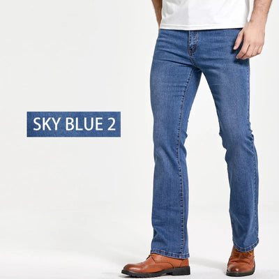 Men's Boot Cut Jeans Slightly Flared Slim Fit