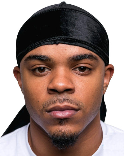 New Unisex Solid Color Soft Velvet Long tail Pirate Hat Breathable Bandana