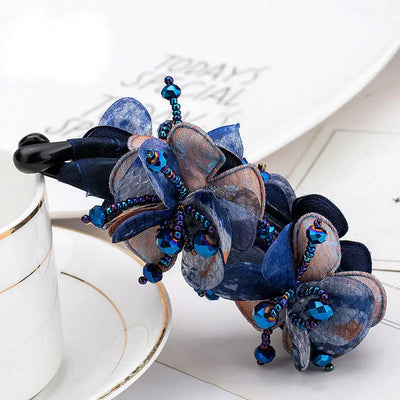 Flower Banana Clip Ponytail Holder-Vertical Hair Clips
