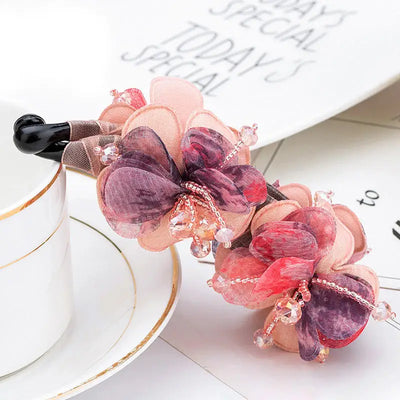 Flower Banana Clip Ponytail Holder-Vertical Hair Clips