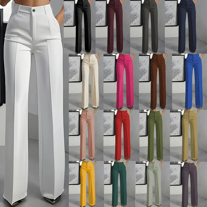 2026 New Women's High-Waist Drapey Straight-Leg Suit Pants