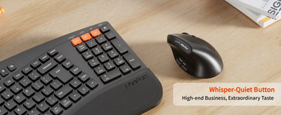 NexusClick Ergonomic Wireless Keyboard Mouse Combo,Split Keyboard,Vertical Mice,2.4G/BT,Type-C Rechargeable for Office PC Laptop
