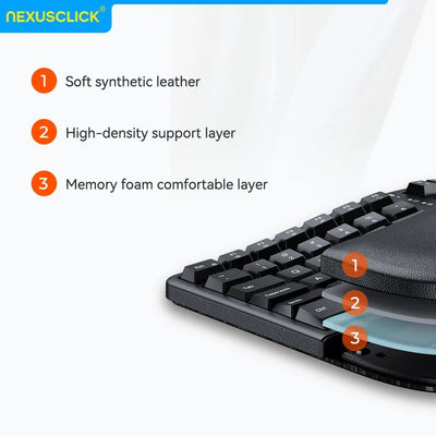 NexusClick Ergonomic Wireless Keyboard Mouse Combo,Split Keyboard,Vertical Mice,2.4G/BT,Type-C Rechargeable for Office PC Laptop