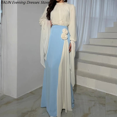 Women's Evening Dress Floor-length, High-neck, Full Sleeve Evening Gowns