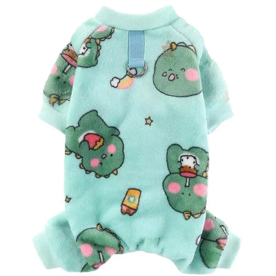 Warm Winter Fleece Dog Jumpsuit for Small Dogs