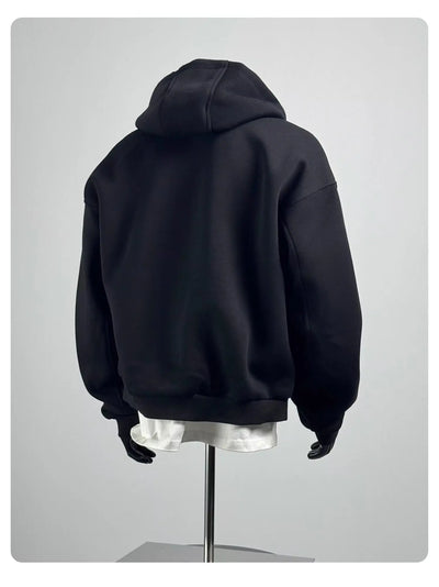New Cotton Zip Front Hoodie for Men.  Black/Grey Oversized Hoodie 2025