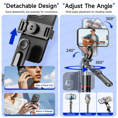 F16 Selfie Stick Tripod with 1708mm Long 8-Section Pole, Bluetooth Remote, 360° Rotation, 1/4 Interface, for Phone Camera Vlog